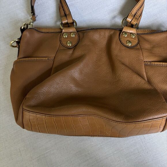 Etienne Aigner Jessie Satchel Bag Honey Lehny Leather Purse #80126 - Picture 7 of 10